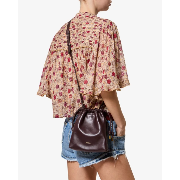 Isabel Marant Silven Mini Leather Bag in Burgundy | Mini Bags | Luxury Shoes 