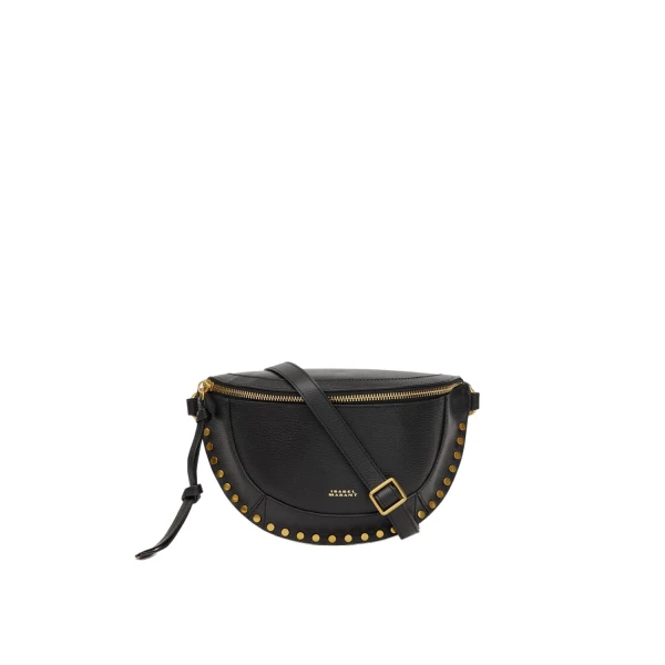 Isabel Marant Skano Belt Bag in Grained Leather, Black | Women | Luxury Shoes 