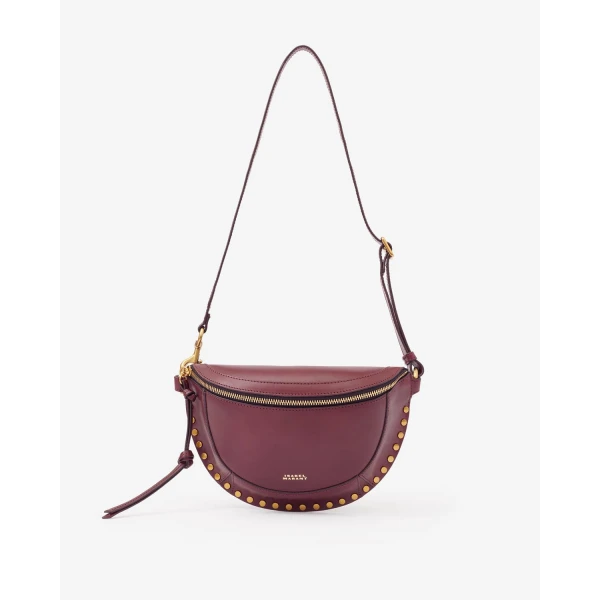 Isabel Marant Skano Belt Bag in Leather, Burgundy | Belt Bags | Luxury Shoes 