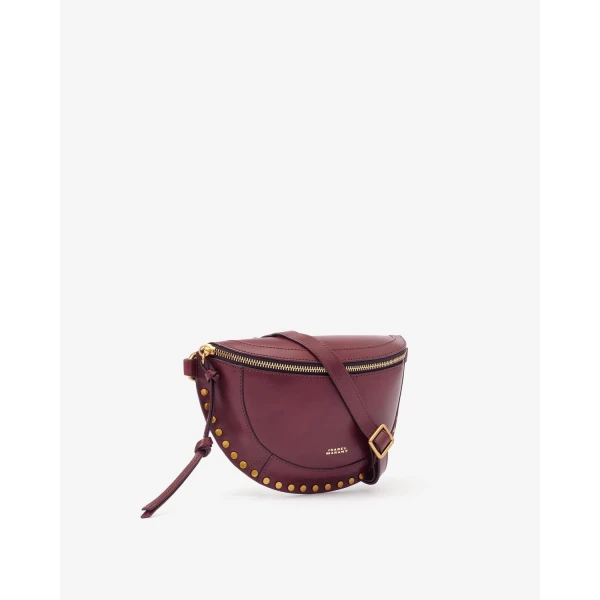 Isabel Marant Skano Belt Bag in Leather, Burgundy | Belt Bags | Luxury Shoes 
