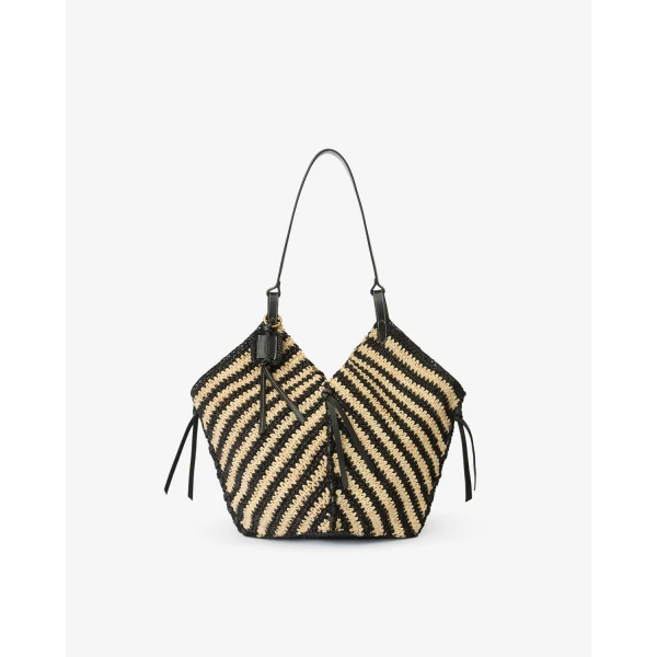 Isabel Marant Tampa Bag in Black and Natural | Shoulder & Crossbody Bags | Luxury Shoes 
