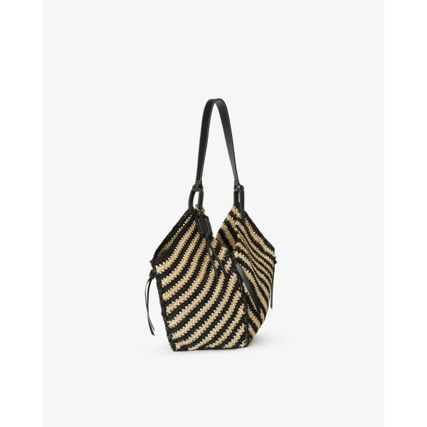 Isabel Marant Tampa Bag in Black and Natural | Shoulder & Crossbody Bags | Luxury Shoes 