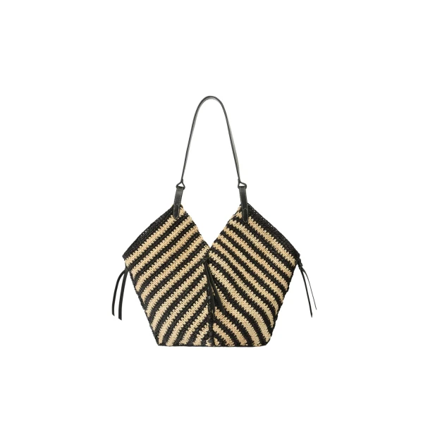 Isabel Marant Tampa Bag in Black and Natural | Women | Luxury Shoes 