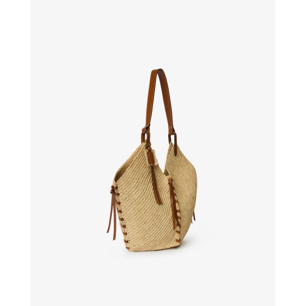 Isabel Marant Tampa Bag in Natural and Cognac | Shoulder & Crossbody Bags | Luxury Shoes 