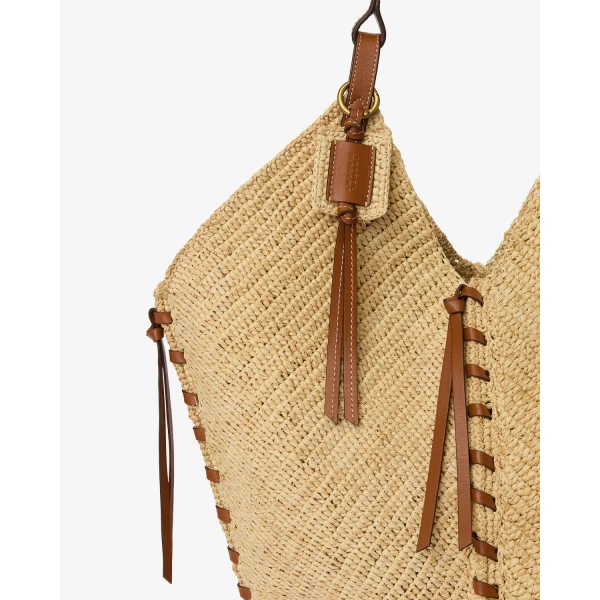 Isabel Marant Tampa Bag in Natural and Cognac | Shoulder & Crossbody Bags | Luxury Shoes 