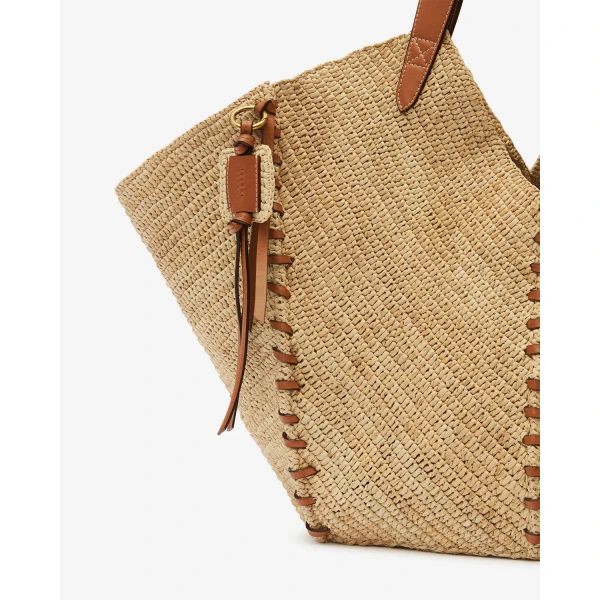 Isabel Marant Tampa Tote Shoulder Bag in Natural and Cognac | Totes & Top-Handle Bags | Luxury Shoes 
