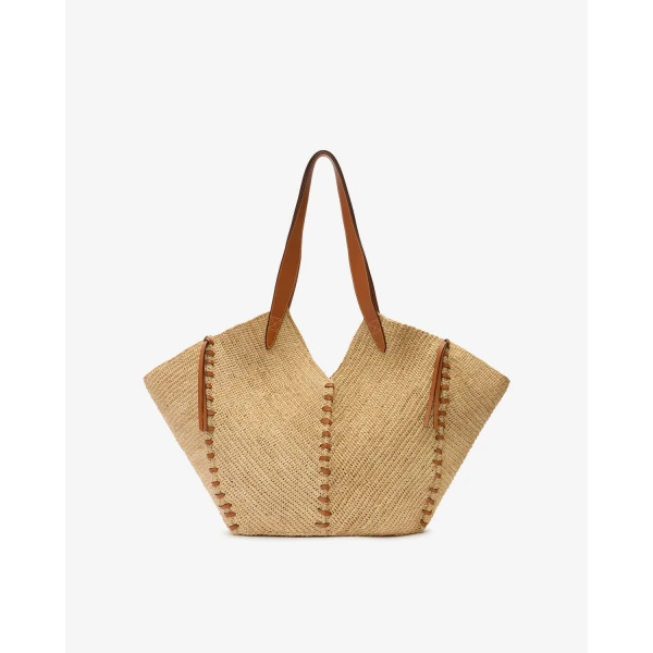 Isabel Marant Tampa Tote Shoulder Bag in Natural and Cognac | Totes & Top-Handle Bags | Luxury Shoes 