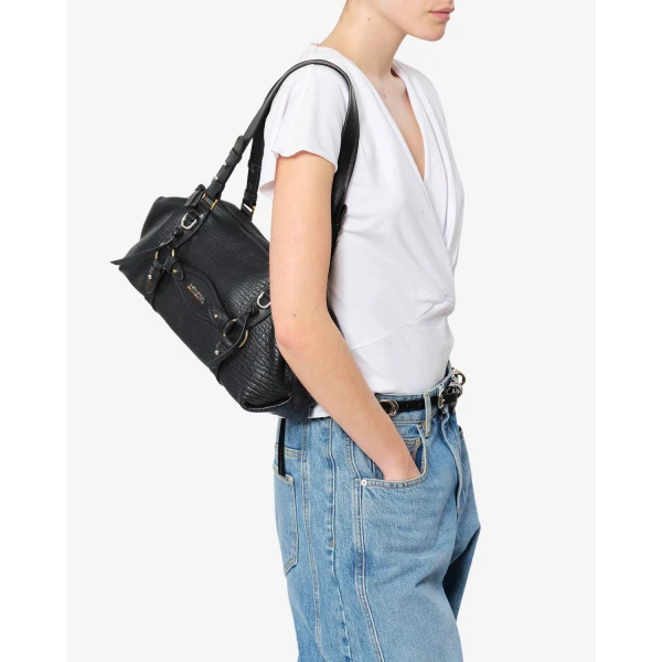 Isabel Marant Tilpa Mini Bag in Grained Leather, Black | Mini Bags | Luxury Shoes 