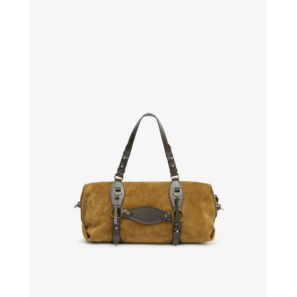 Isabel Marant Tilpa Suede Bag in Taupe | Shoulder & Crossbody Bags | Luxury Shoes 