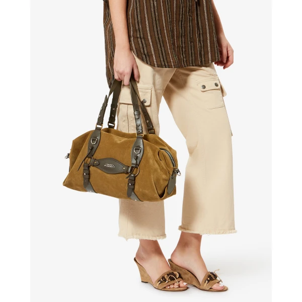 Isabel Marant Tilpa Suede Bag in Taupe | Shoulder & Crossbody Bags | Luxury Shoes 