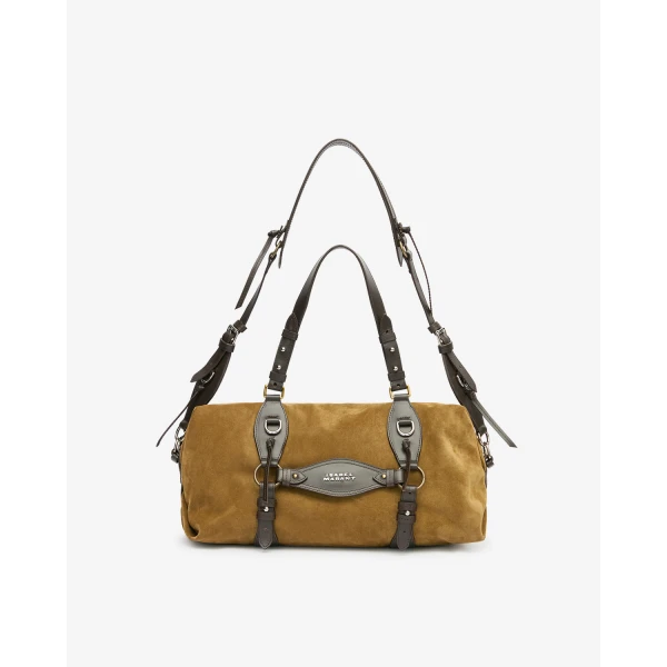 Isabel Marant Tilpa Suede Bag in Taupe | Shoulder & Crossbody Bags | Luxury Shoes 