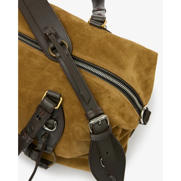 Isabel Marant Tilpa Suede Bag in Taupe | Shoulder & Crossbody Bags | Luxury Shoes 