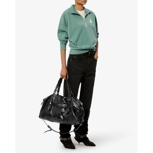Isabel Marant Tilpa Weekender Bag in Leather, Black | Shoulder & Crossbody Bags | Luxury Shoes 