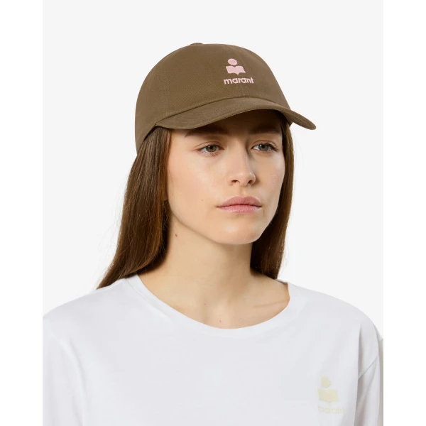 Isabel Marant Tomas Cap in Khaki and Light Pink | Hats | Luxury Shoes 