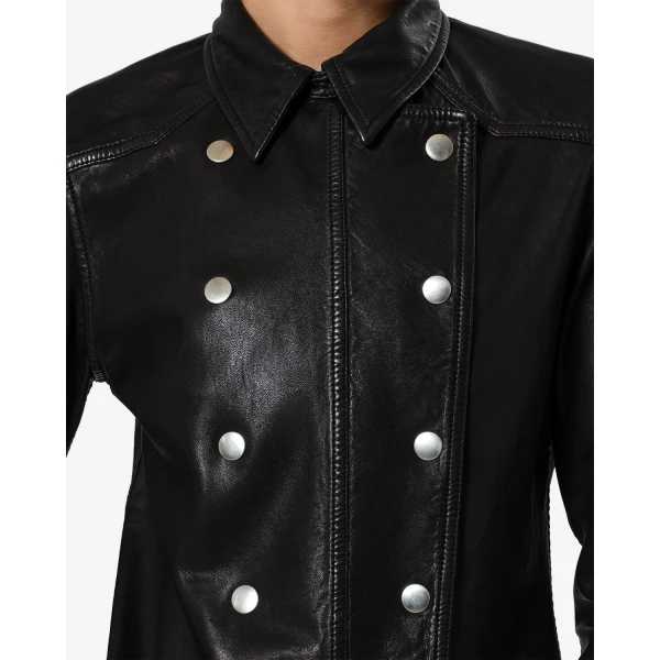 Isabel Marant Valdy Leather Shirt in Black | Shirts | Luxury Shoes 