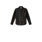 Isabel Marant Valdy Leather Shirt in Black | Women | Luxury Shoes 