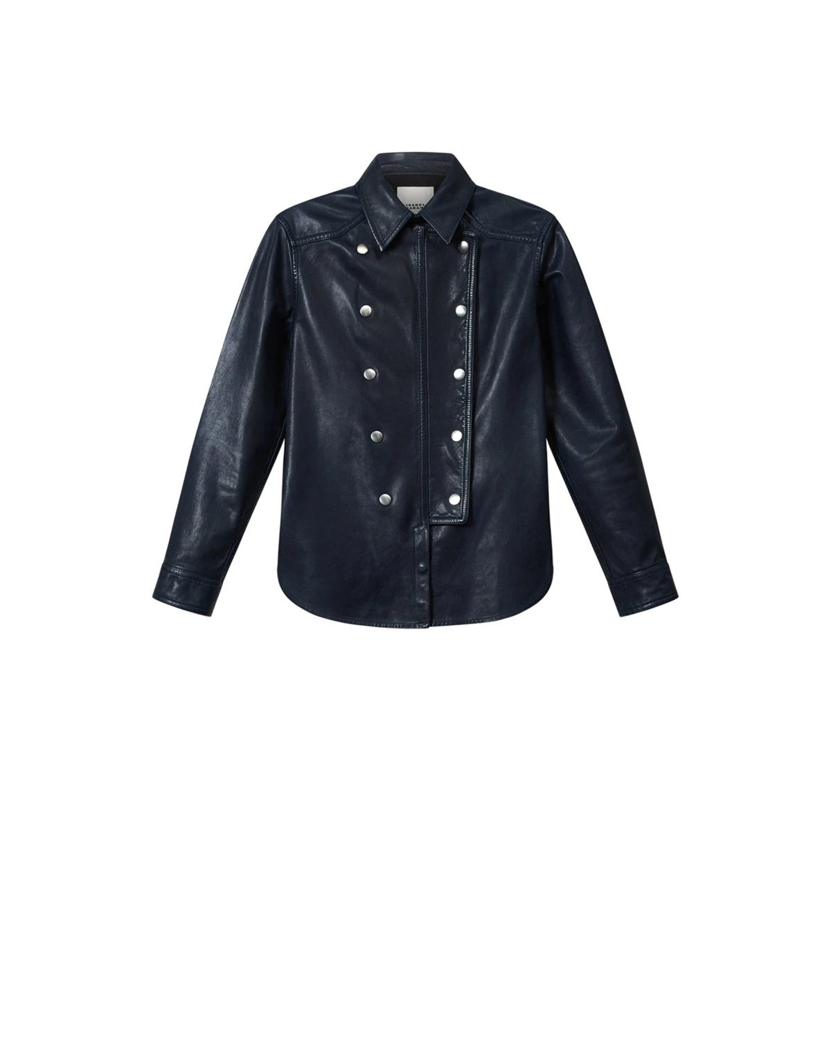 Isabel Marant Valdy Leather Shirt in Dark Navy Isabel Marant Valdy Leather Shirt in Dark Navy | Women | Luxury Shoes