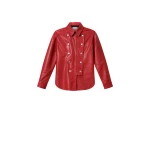 Isabel Marant Valdy Leather Shirt in Red Isabel Marant Valdy Leather Shirt in Red | Women | Luxury Shoes