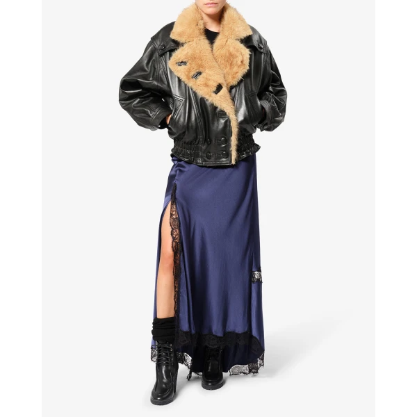 Isabel Marant Valina Leather Jacket in Black | Leather Jackets | Luxury Shoes 