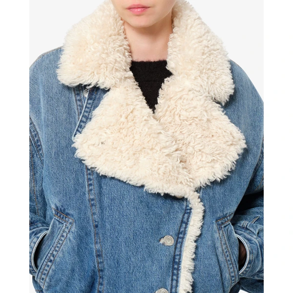 Isabel Marant Valineo Denim Jacket in Blue | Denim | Luxury Shoes 