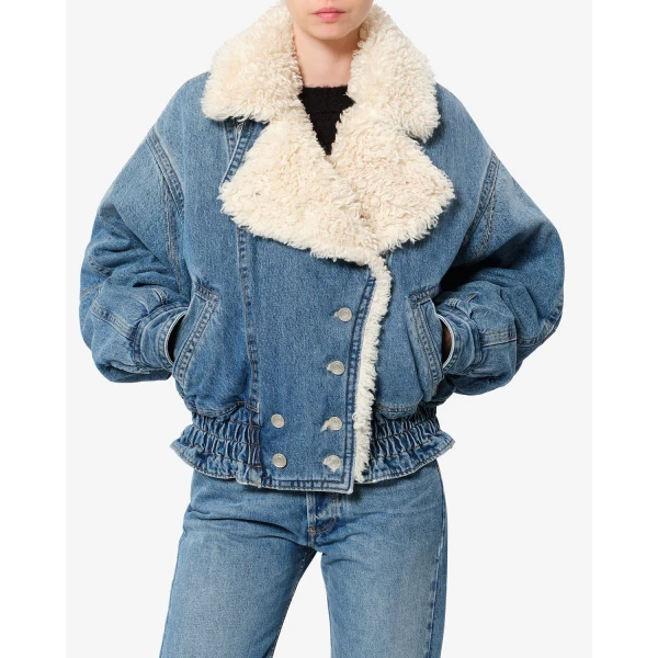 Isabel Marant Valineo Denim Jacket in Blue | Denim | Luxury Shoes 