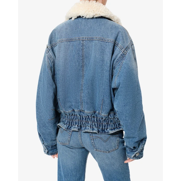 Isabel Marant Valineo Denim Jacket in Blue | Denim | Luxury Shoes 
