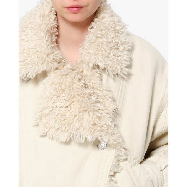 Isabel Marant Valineo Denim Jacket in Ecru | Denim | Luxury Shoes 
