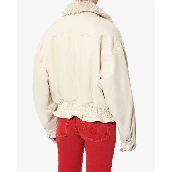 Isabel Marant Valineo Denim Jacket in Ecru | Denim | Luxury Shoes 