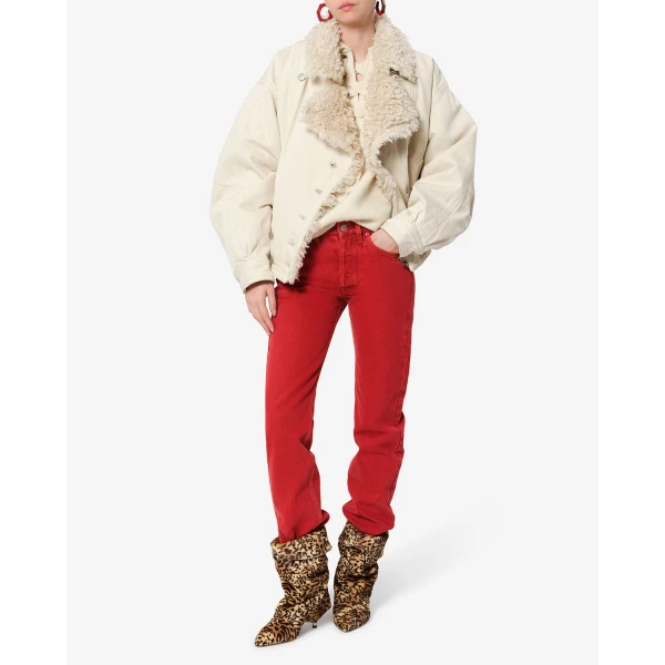 Isabel Marant Valineo Denim Jacket in Ecru | Denim | Luxury Shoes 