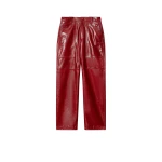 Isabel Marant Valka Leather Pants in Deep Red | Women | Luxury Shoes 