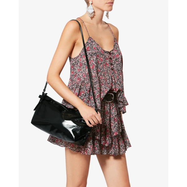 Isabel Marant Winna Day Leather Bag in Black | Shoulder & Crossbody Bags | Luxury Shoes 