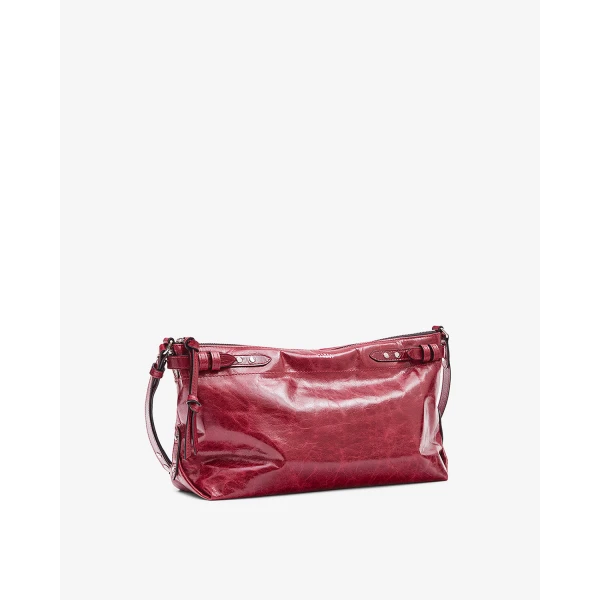 Isabel Marant Winna Grained Leather Bag in Burgundy | Shoulder & Crossbody Bags | Luxury Shoes 