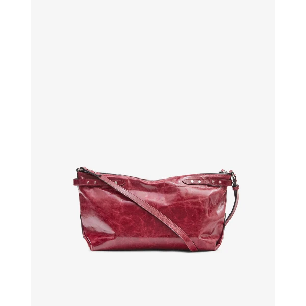 Isabel Marant Winna Grained Leather Bag in Burgundy | Shoulder & Crossbody Bags | Luxury Shoes 