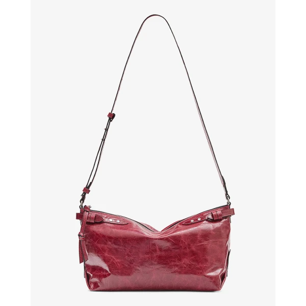 Isabel Marant Winna Grained Leather Bag in Burgundy | Shoulder & Crossbody Bags | Luxury Shoes 