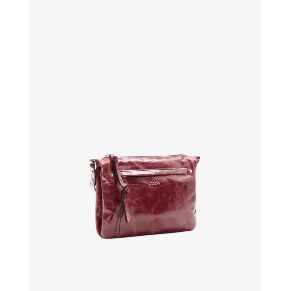 Isabel Marant Winna Leather Shoulder Bag in Burgundy | Shoulder & Crossbody Bags | Luxury Shoes 