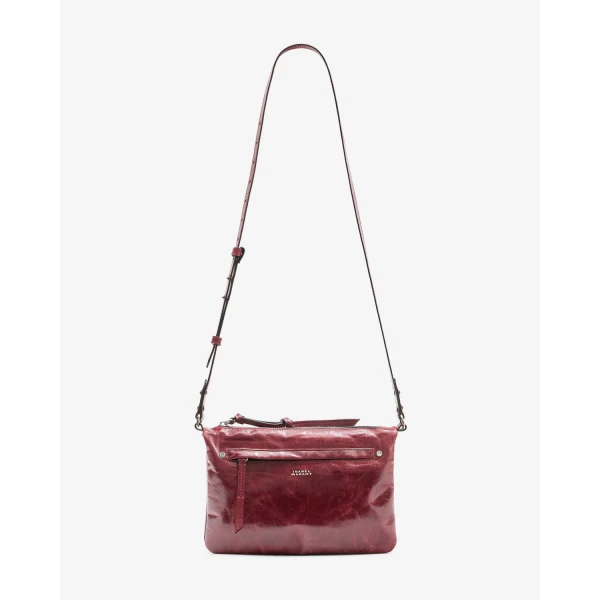 Isabel Marant Winna Leather Shoulder Bag in Burgundy | Shoulder & Crossbody Bags | Luxury Shoes 