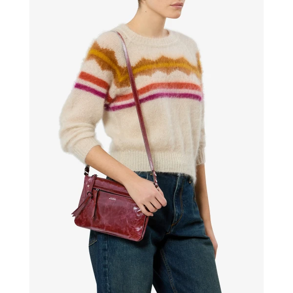 Isabel Marant Winna Leather Shoulder Bag in Burgundy | Shoulder & Crossbody Bags | Luxury Shoes 