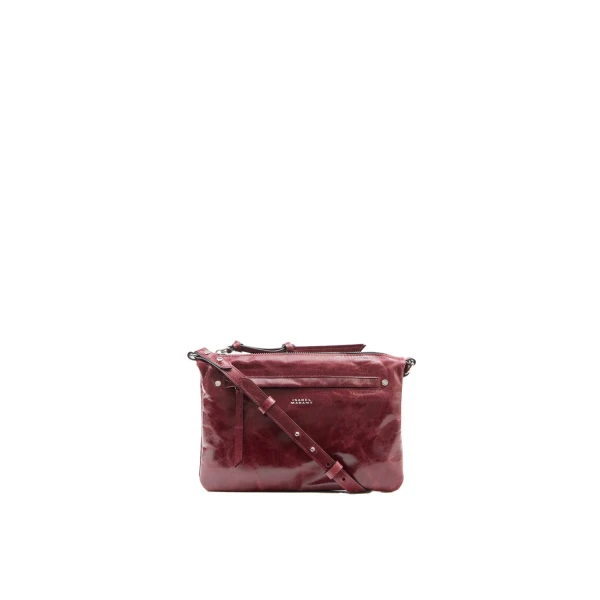 Isabel Marant Winna Leather Shoulder Bag in Burgundy | Women | Luxury Shoes 