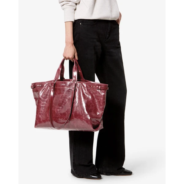 Isabel Marant Winna Tote Bag in Burgundy | Totes & Top-Handle Bags | Luxury Shoes 