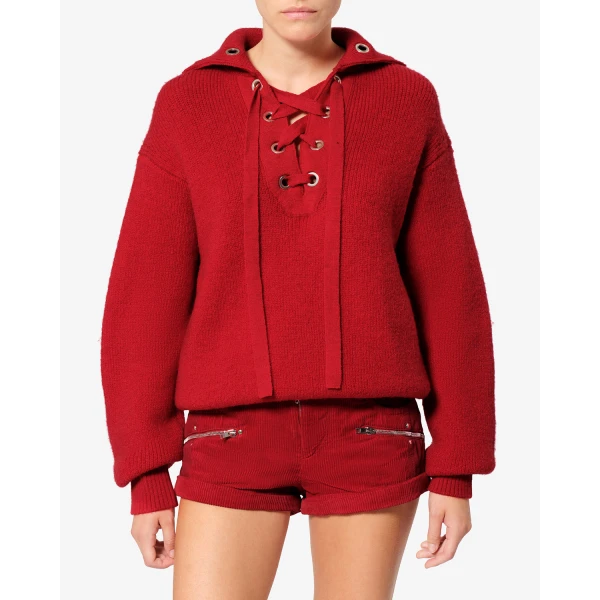 Isabel Marant Ydalia Wool Sweater in Red | Sweaters | Luxury Shoes 