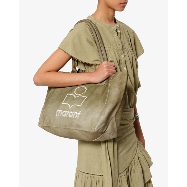 Isabel Marant Yenky Zipped Bag in Khaki | Totes & Top-Handle Bags | Luxury Shoes 