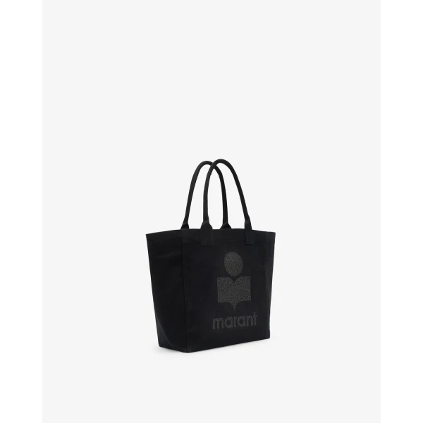 Isabel Marant Yenky Zipped Glitter Bag in Black | Totes & Top-Handle Bags | Luxury Shoes 