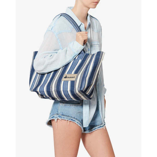 Isabel Marant Yenky Zipped Tote Bag in Blue | Totes & Top-Handle Bags | Luxury Shoes 