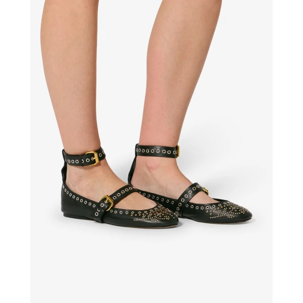 Isabel Marant Ylza Ballet Flats in Black | Flats | Luxury Shoes 