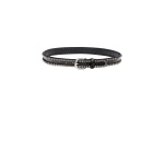 Isabel Marant Zap Leather Belt in Black and Palladium | Women | Luxury Shoes 