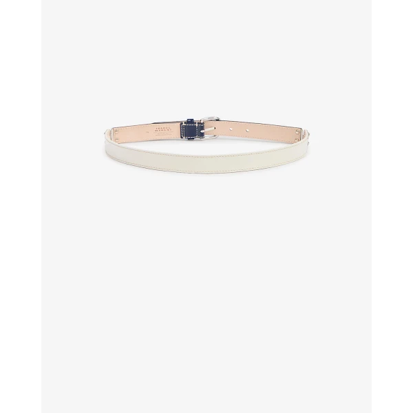 Isabel Marant Zap Leather Belt in Dark Blue and Palladium | Belts | Luxury Shoes 