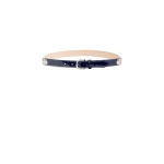 Isabel Marant Zap Leather Belt in Dark Blue and Palladium | Women | Luxury Shoes 