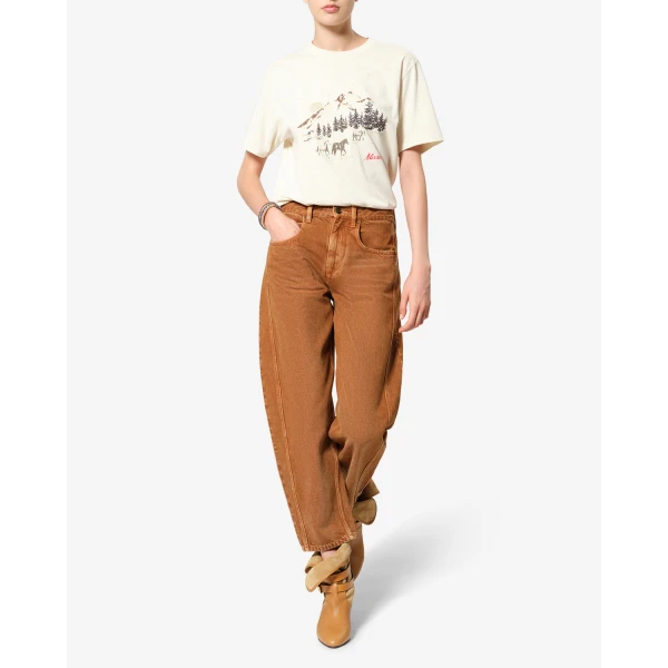 Isabel Marant Zewel Festive Mountain T-Shirt in Ecru | T-shirts | Luxury Shoes 