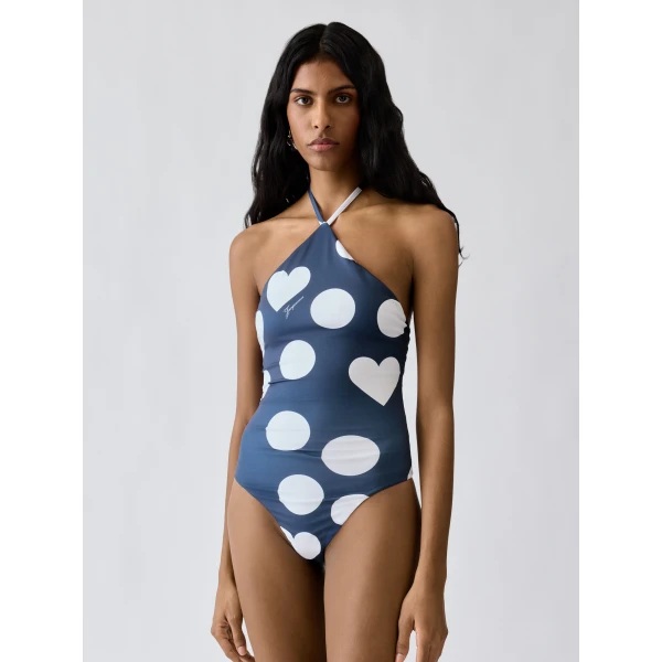 prints dots navy heart Jacquemus swimwear