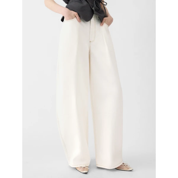 off-white and tabac Jacquemus trousers